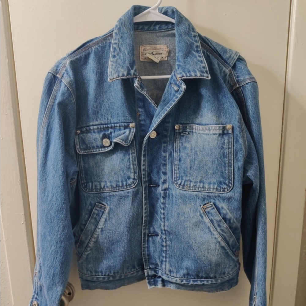 Vintage Ralph Lauren American Flag Denim Chore Jacket